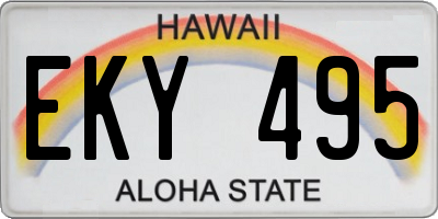 HI license plate EKY495