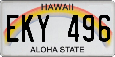 HI license plate EKY496