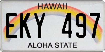 HI license plate EKY497