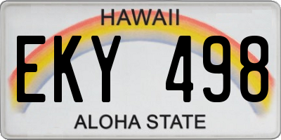 HI license plate EKY498
