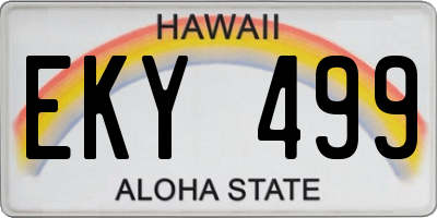 HI license plate EKY499