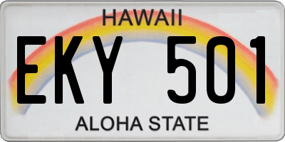 HI license plate EKY501