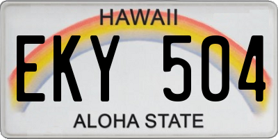 HI license plate EKY504