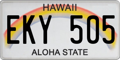 HI license plate EKY505