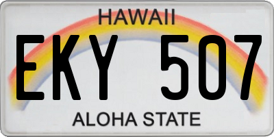 HI license plate EKY507