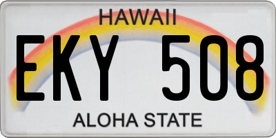 HI license plate EKY508