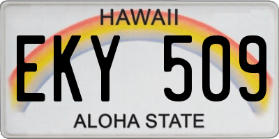HI license plate EKY509