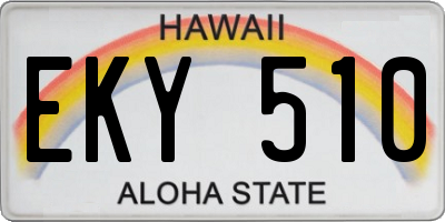 HI license plate EKY510