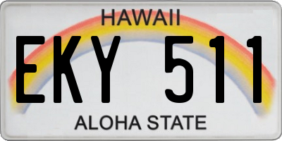 HI license plate EKY511