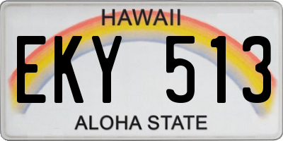 HI license plate EKY513