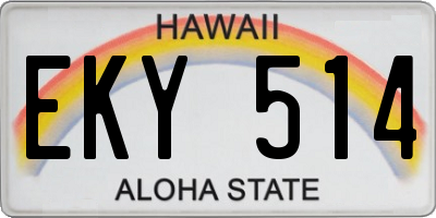 HI license plate EKY514