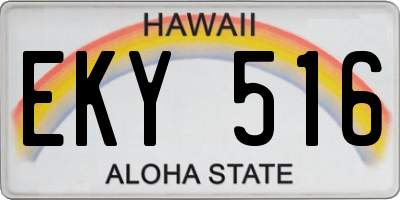 HI license plate EKY516