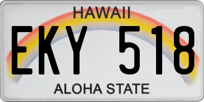 HI license plate EKY518