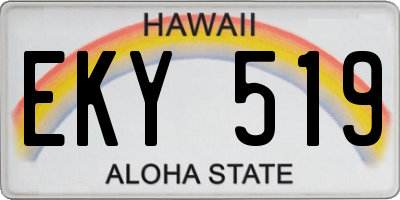 HI license plate EKY519