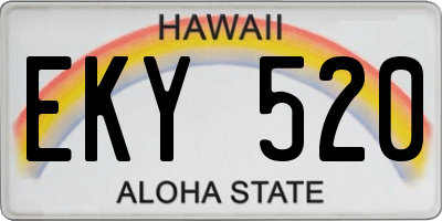 HI license plate EKY520