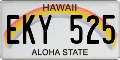 HI license plate EKY525