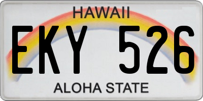 HI license plate EKY526