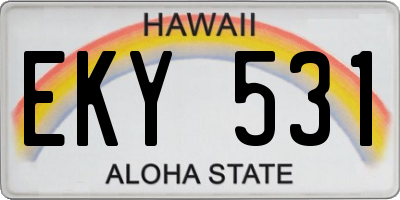 HI license plate EKY531