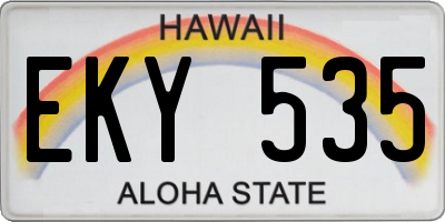 HI license plate EKY535