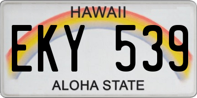 HI license plate EKY539