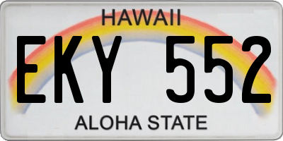 HI license plate EKY552