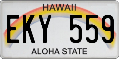 HI license plate EKY559