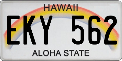 HI license plate EKY562