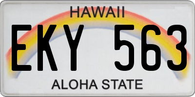 HI license plate EKY563