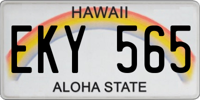 HI license plate EKY565