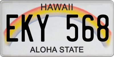 HI license plate EKY568