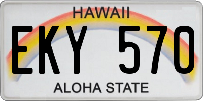 HI license plate EKY570