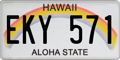 HI license plate EKY571