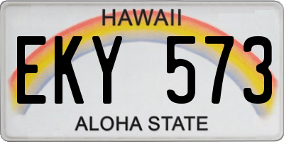 HI license plate EKY573