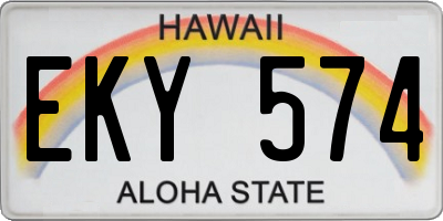 HI license plate EKY574
