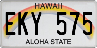 HI license plate EKY575