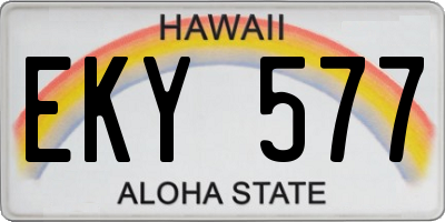 HI license plate EKY577