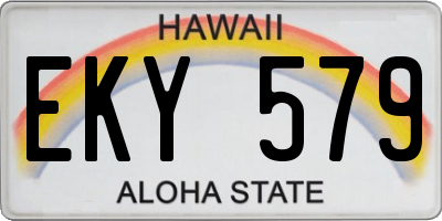 HI license plate EKY579