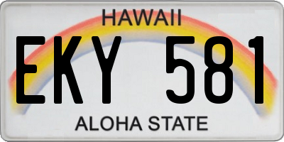 HI license plate EKY581