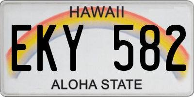 HI license plate EKY582
