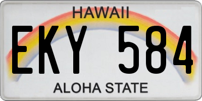 HI license plate EKY584