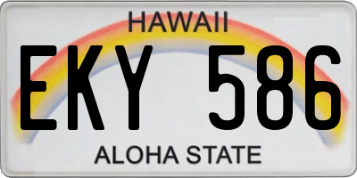 HI license plate EKY586