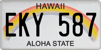 HI license plate EKY587