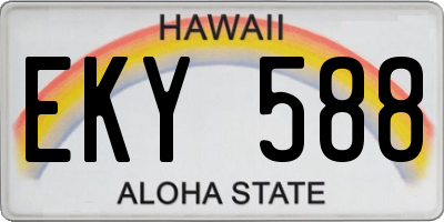 HI license plate EKY588