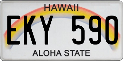 HI license plate EKY590