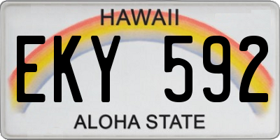 HI license plate EKY592