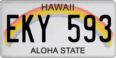 HI license plate EKY593