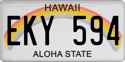 HI license plate EKY594