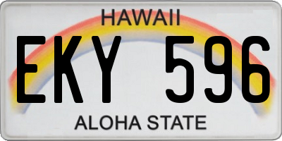 HI license plate EKY596