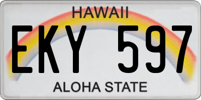 HI license plate EKY597