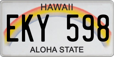 HI license plate EKY598